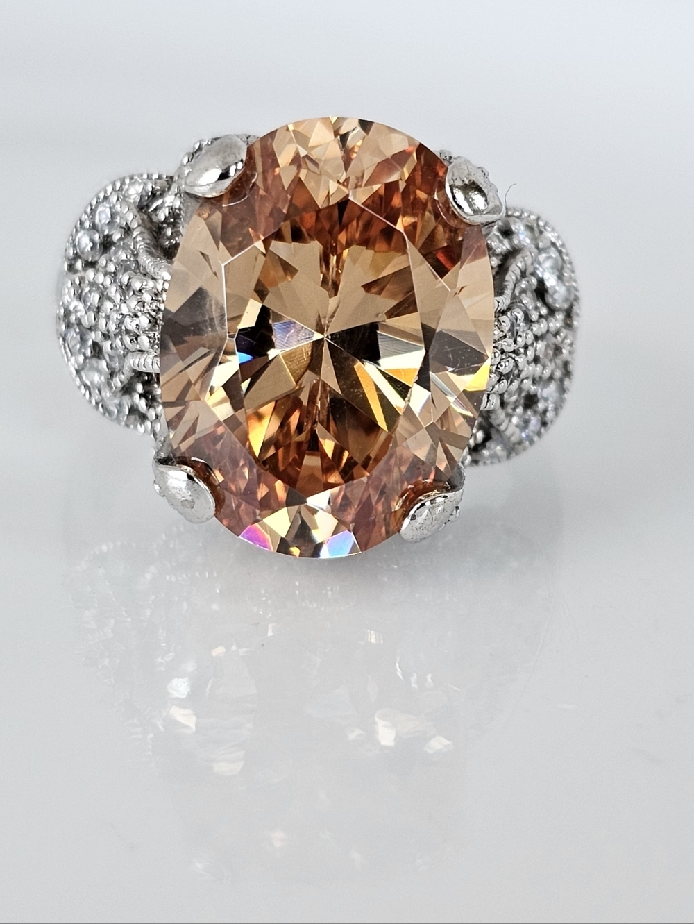 Vintage Joesph Esposito CZ Ring Sterling Silver Size 8! - Picture 5 of 11